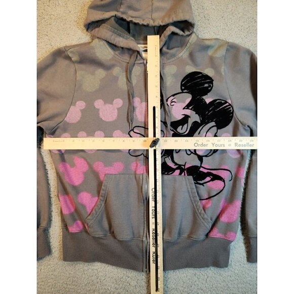 Disney World Land Hoodie Full Zip Sweatshirt Mickey Mouse Gray Kids Sz XXL - Picture 4 of 7